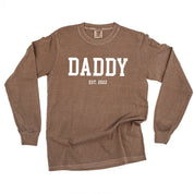 Daddy - Est. (Select Your Year) - LONG SLEEVE Comfort Colors Tee Little Mama Shirt Shop
