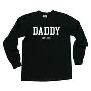 Daddy - Est. (Select Your Year) - LONG SLEEVE Comfort Colors Tee Little Mama Shirt Shop