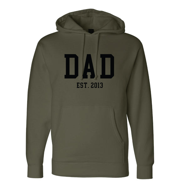 ARMY GREEN - Midweight Father's Day Hoodie - EST. - Select Your Name and Year