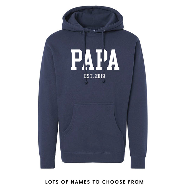 TRUE NAVY - Midweight Father's Day Hoodie - EST. - Select Your Name and Year
