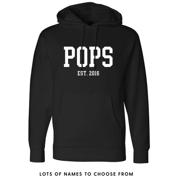 BLACK - Midweight Father's Day Hoodie - EST. - Select Your Name and Year