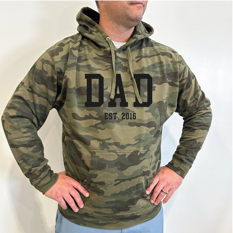 CLASSIC CAMO - Midweight Father's Day Hoodie - EST. - Select Your Name and Year