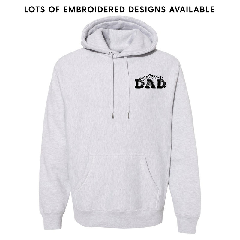 2023 FATHER'S DAY - Embroidered Heavyweight Hoodie - HEATHER GRAY w/ Black Thread