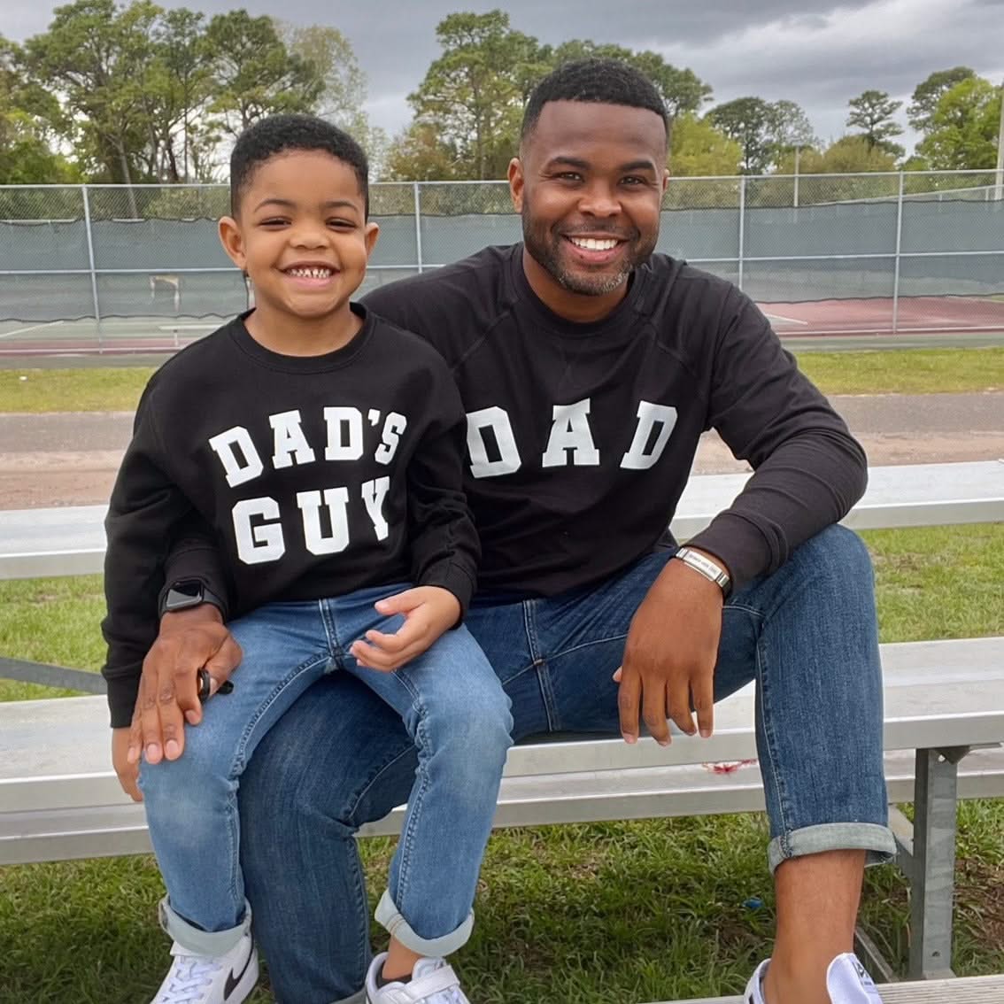 DAD'S GUY - VARSITY - Long Sleeve Child Shirt Little Mama Shirt Shop