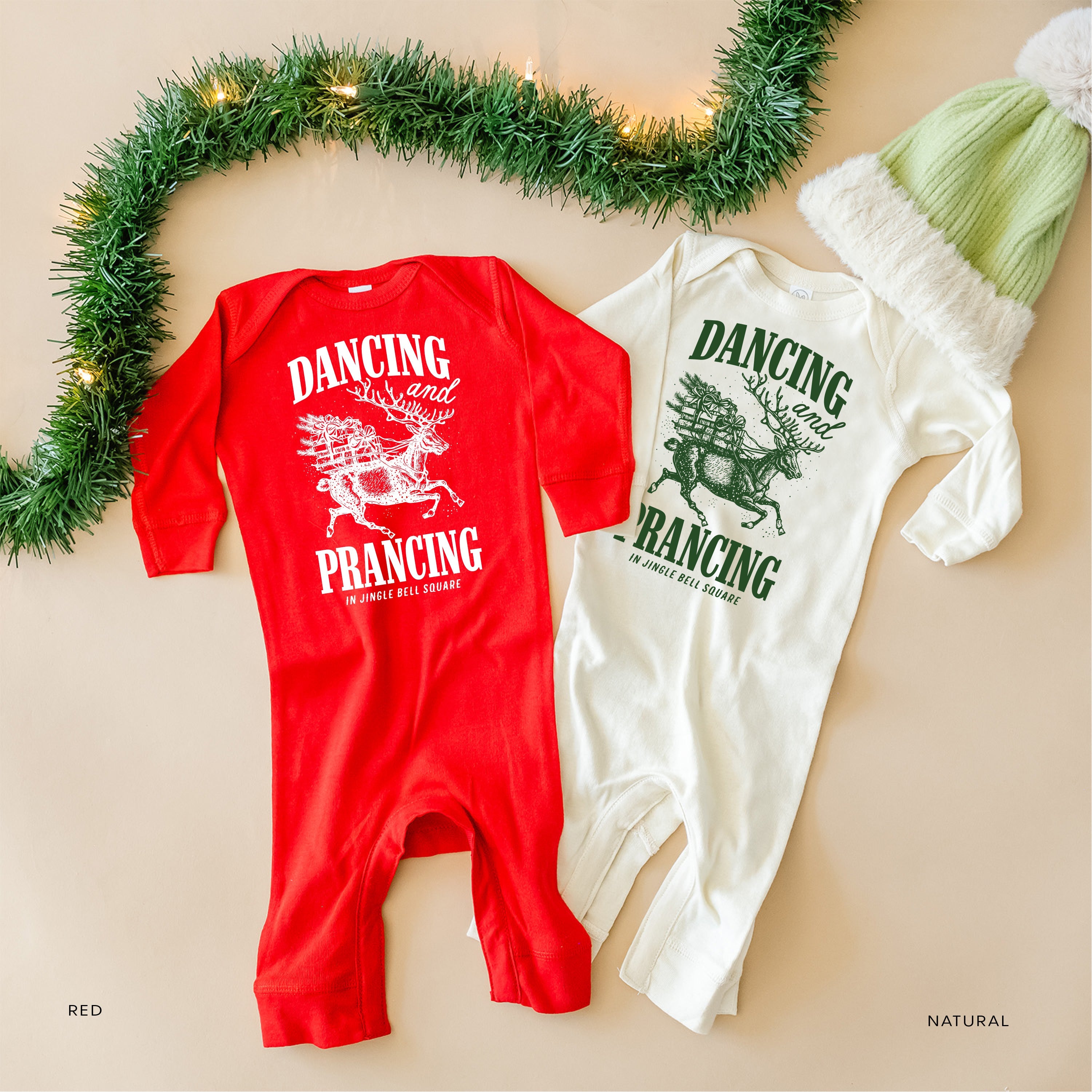 Dancing and Prancing in Jingle Bell Square - Baby Sleeper Little Mama Shirt Shop