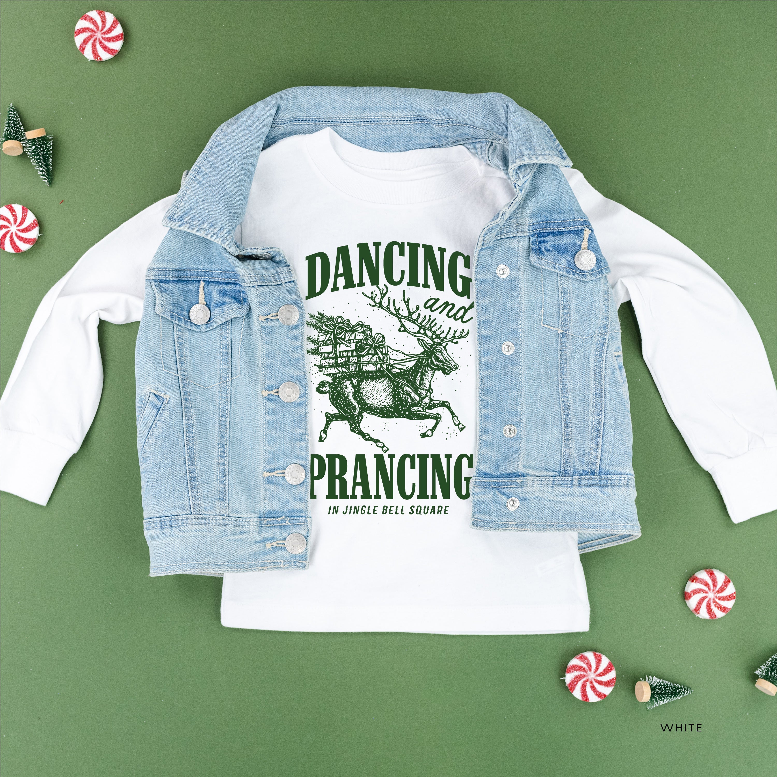 Dancing and Prancing in Jingle Bell Square - Child LONG SLEEVE Tee Little Mama Shirt Shop