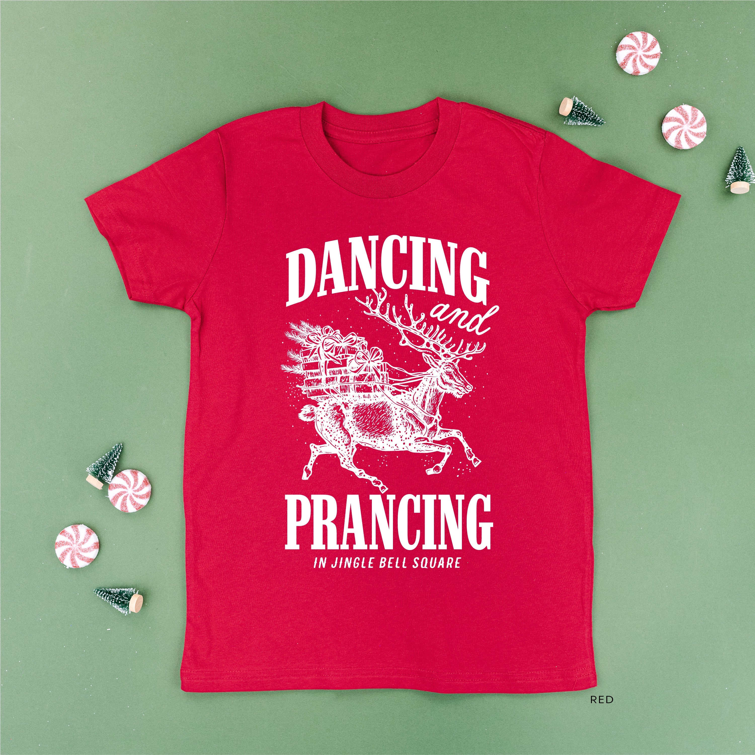 Dancing and Prancing in Jingle Bell Square - Child Tee Little Mama Shirt Shop