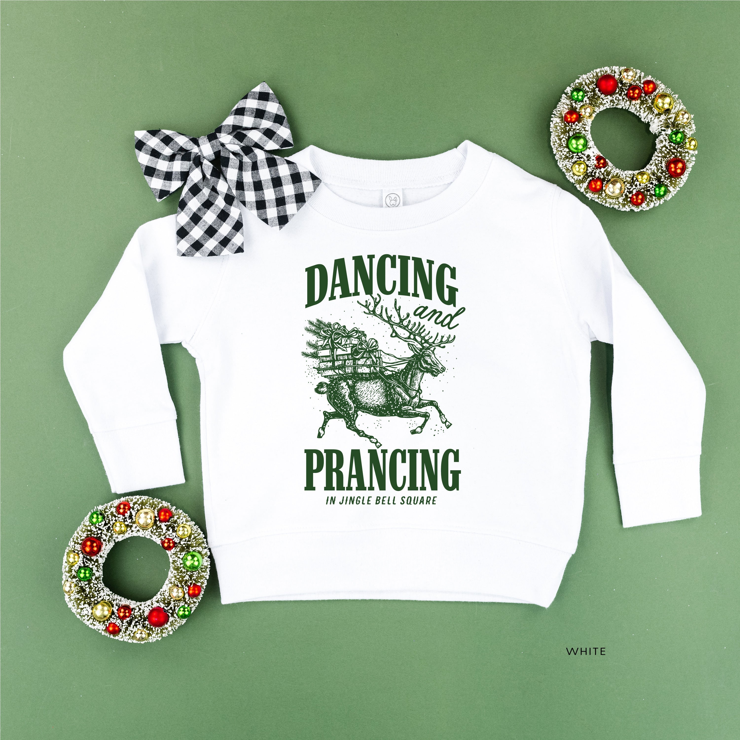 Dancing and Prancing in Jingle Bell Square - Child Sweater Little Mama Shirt Shop