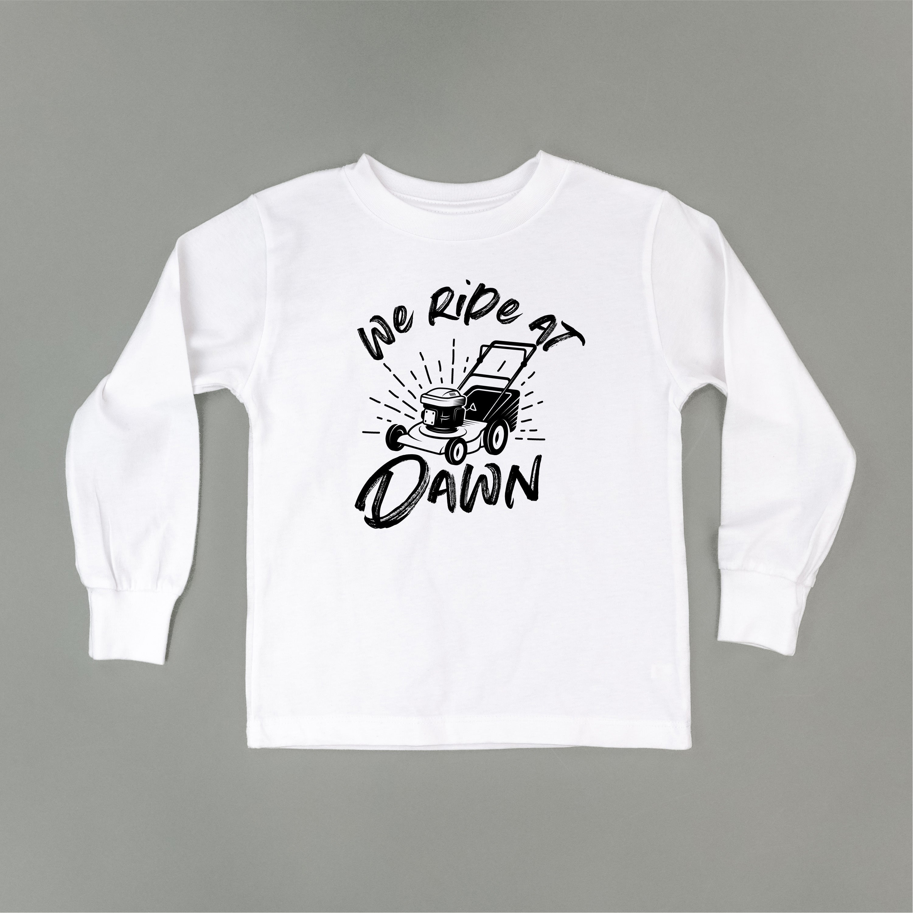 Push Mower - We Ride At Dawn - Child LONG SLEEVE Tee Little Mama Shirt Shop