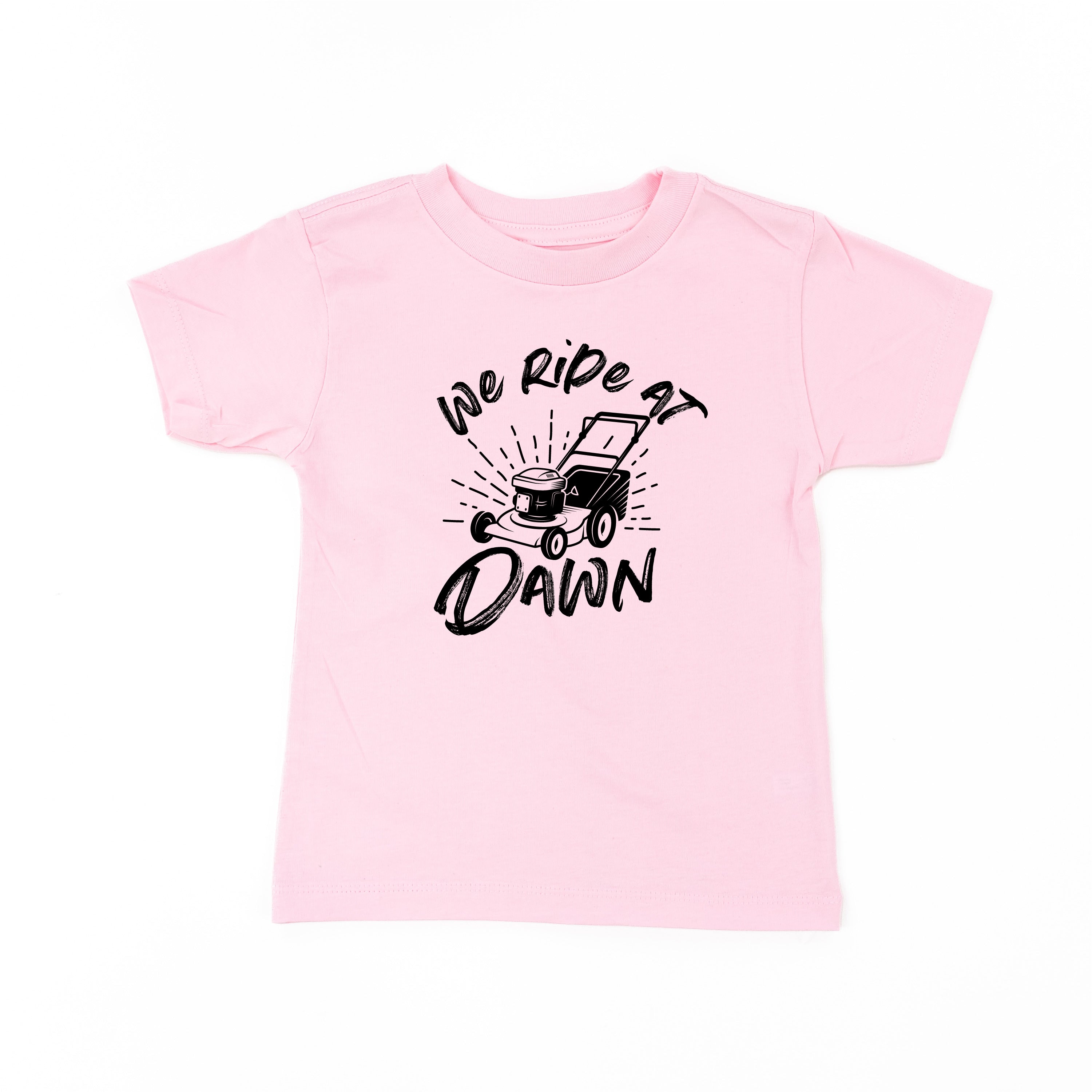 Push Mower - We Ride At Dawn - Child Tee Little Mama Shirt Shop