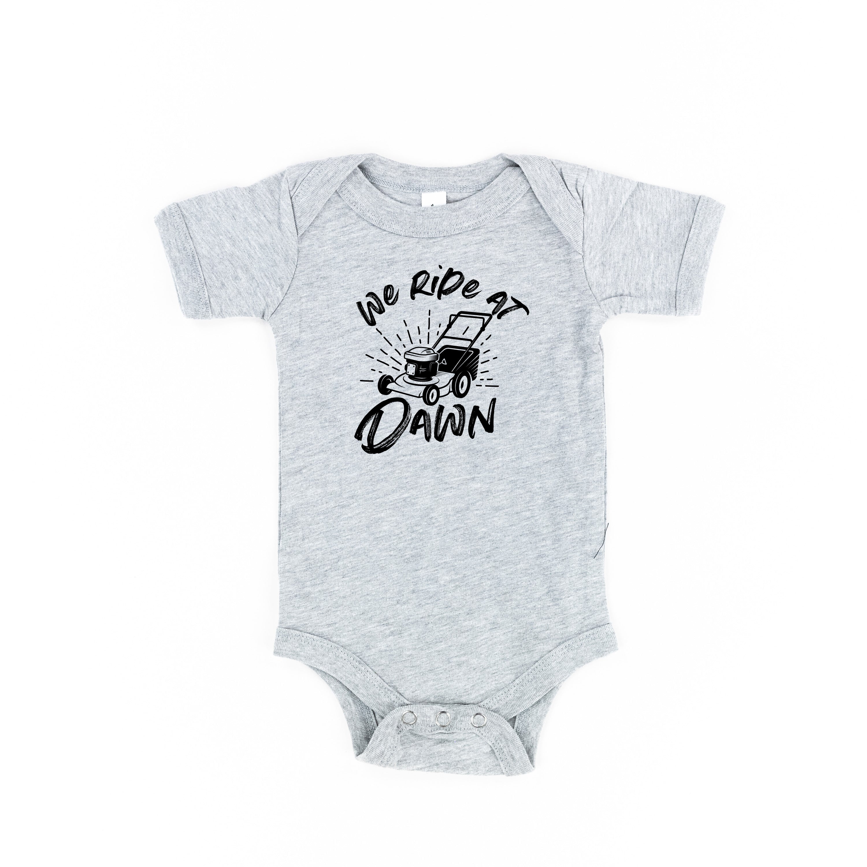 Push Mower - We Ride At Dawn - Child Tee Little Mama Shirt Shop
