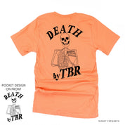 Death By TBR POCKET on Front w/ FULL SIZE on Back - Unisex Tee Little Mama Shirt Shop