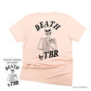 Death By TBR POCKET on Front w/ FULL SIZE on Back - Unisex Tee Little Mama Shirt Shop