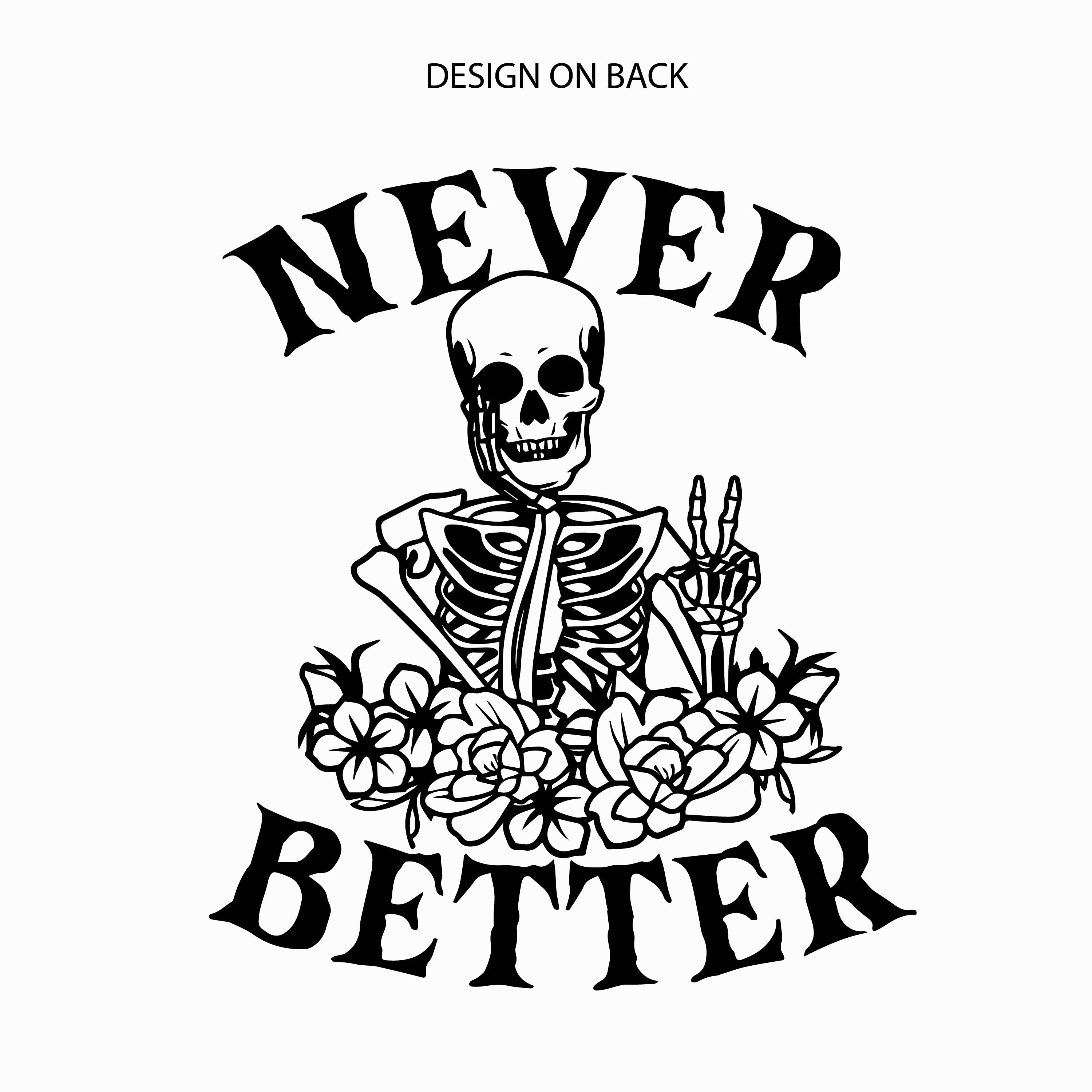  Pocket Daydreaming Skelly on Front - Basic Fleece Crewneck Little Mama Shirt Shop LLC