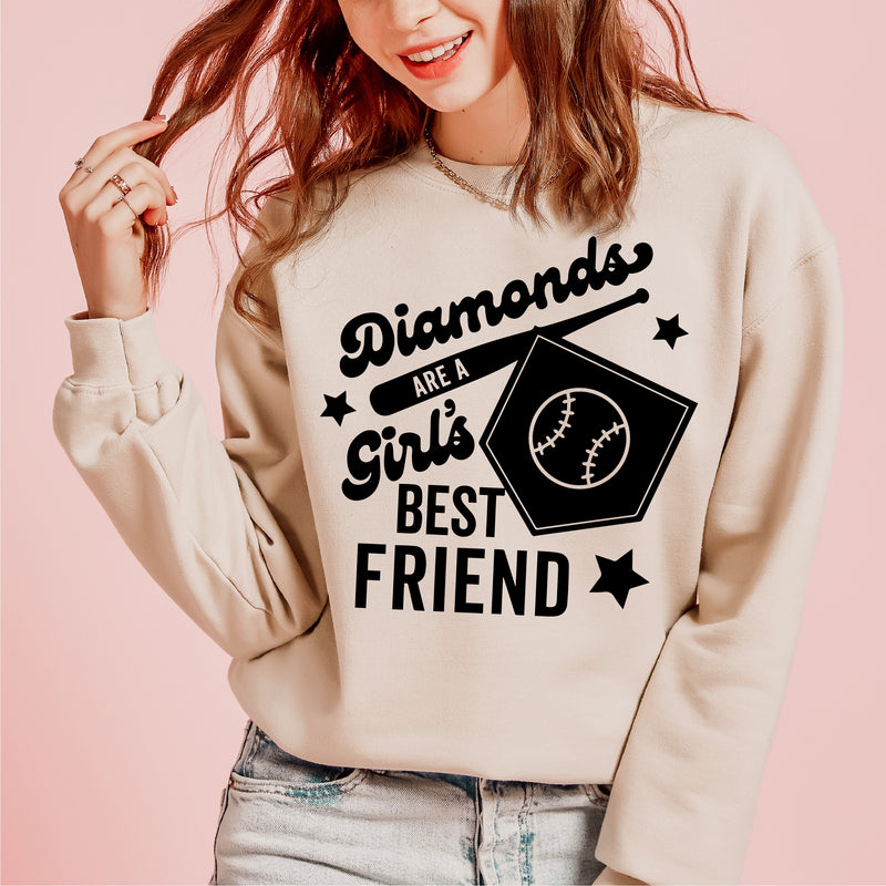 Diamonds are a Girls Best Friend - BASIC FLEECE CREWNECK