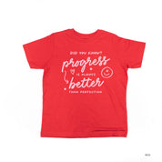 Did You Know? Progress is Always Better than Perfection - TONE ON TONE - Short Sleeve Child Shirt Little Mama Shirt Shop