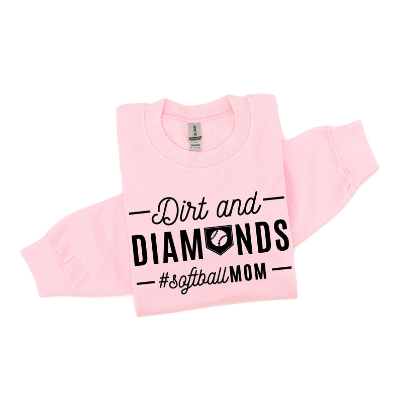 Dirt and Diamonds - Softball Mom - BASIC FLEECE CREWNECK