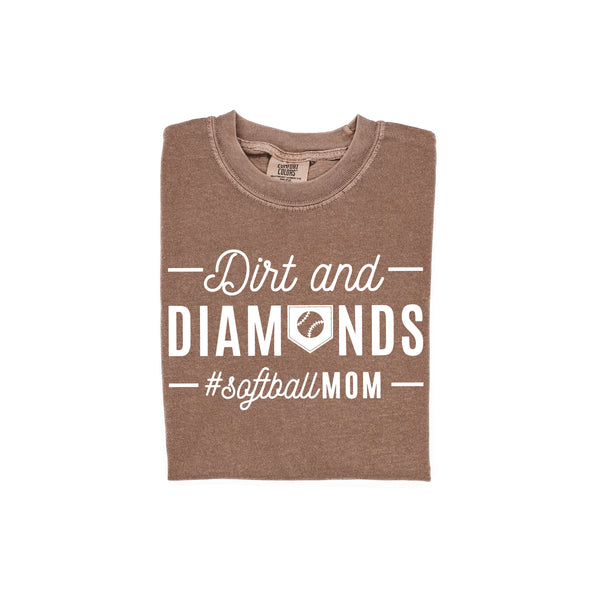 Dirt and Diamonds - Softball Mom - SHORT SLEEVE COMFORT COLORS TEE