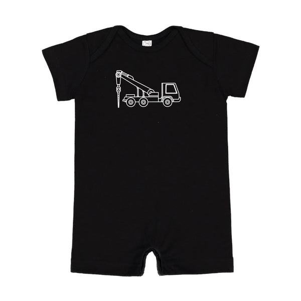DRILLING TRUCK - Minimalist Design - Short Sleeve / Shorts - One Piece Baby Romper
