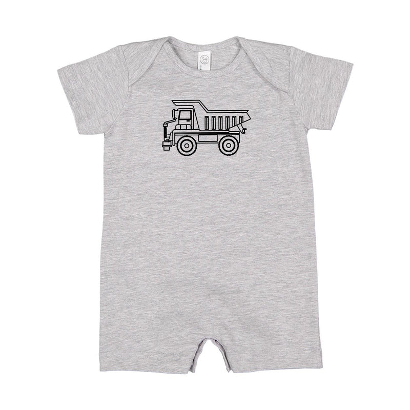 DUMP TRUCK - Minimalist Design - Short Sleeve / Shorts - One Piece Baby Romper