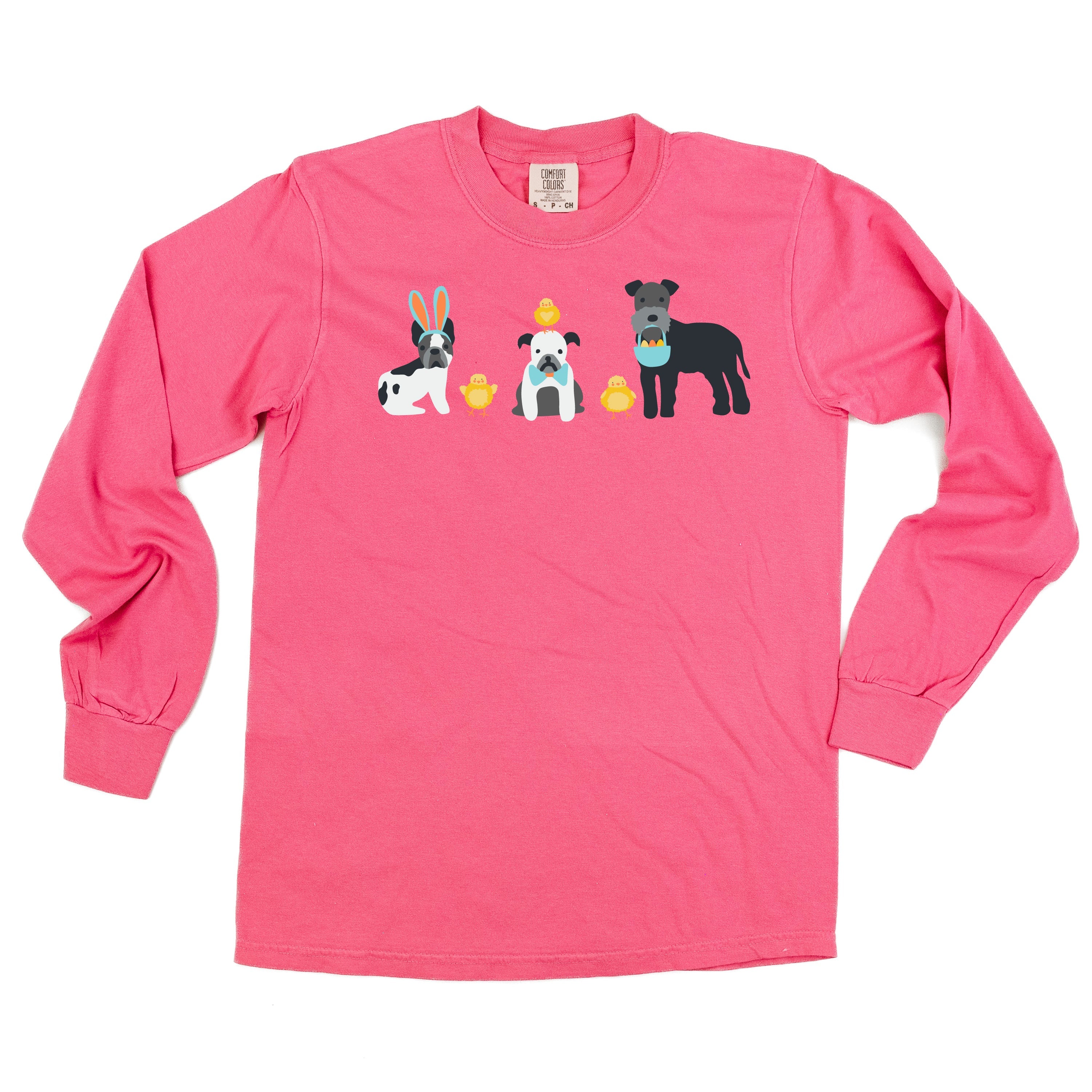 Easter Pups - LONG SLEEVE Comfort Colors Tee Little Mama Shirt Shop