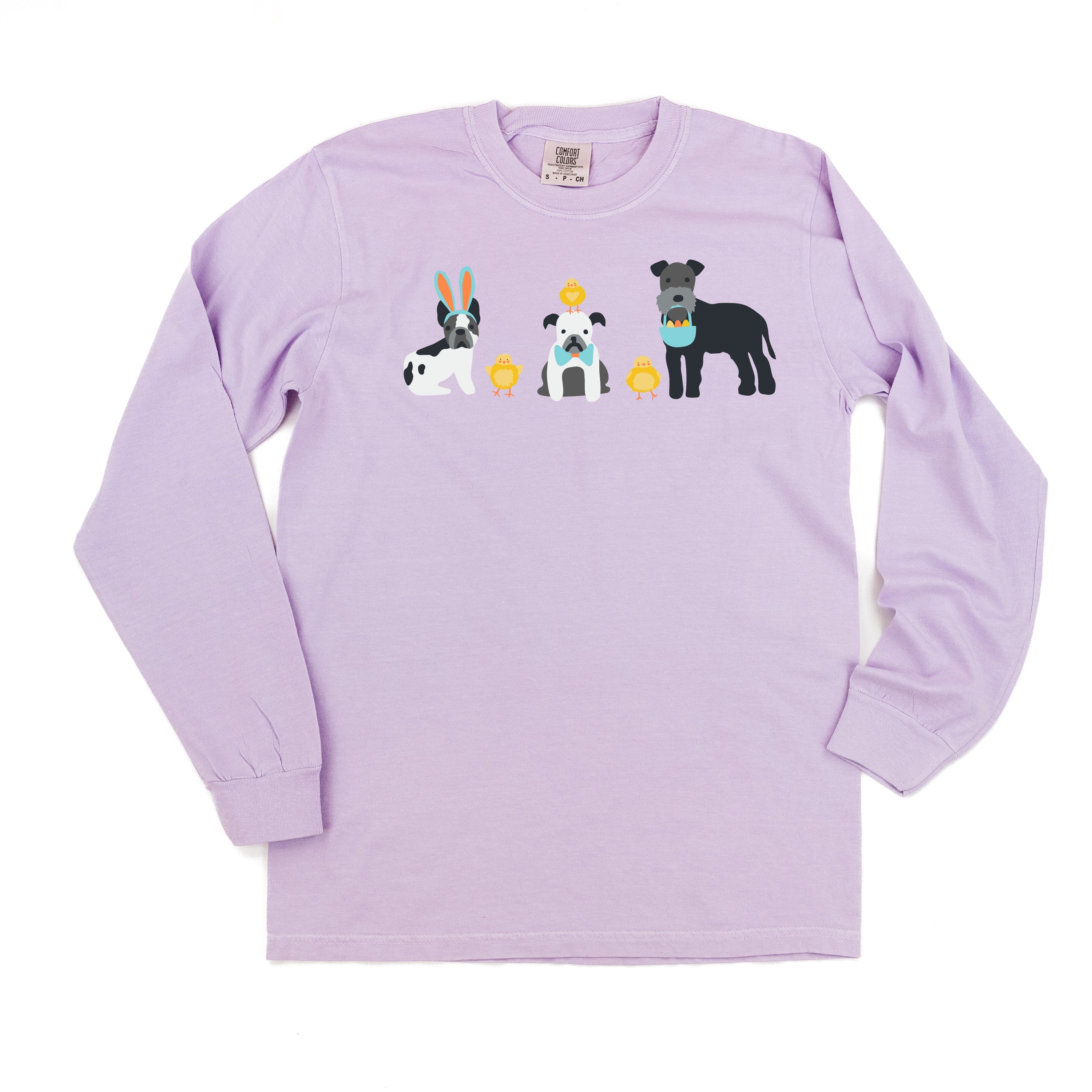 Easter Pups - LONG SLEEVE Comfort Colors Tee Little Mama Shirt Shop