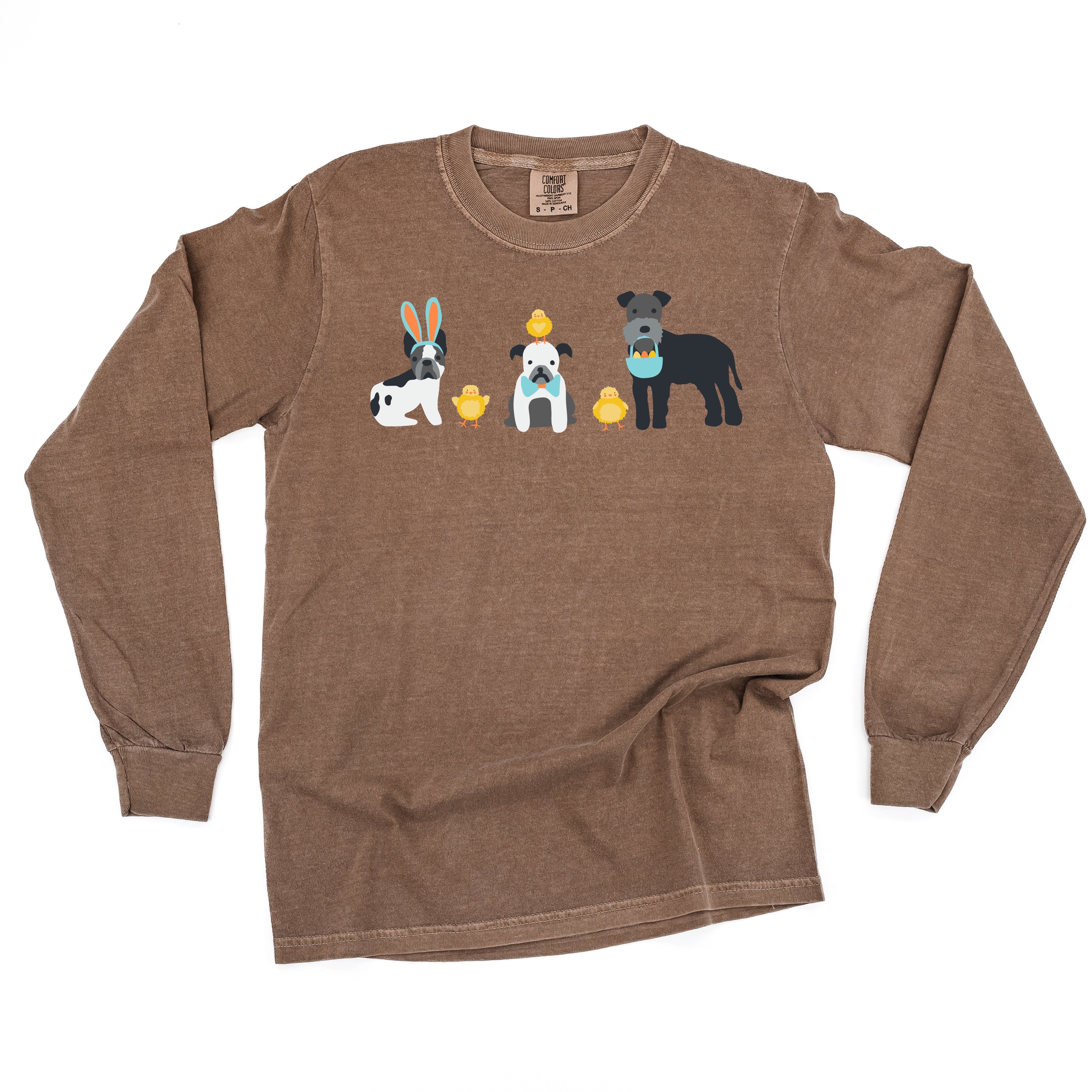 Easter Pups - LONG SLEEVE Comfort Colors Tee Little Mama Shirt Shop