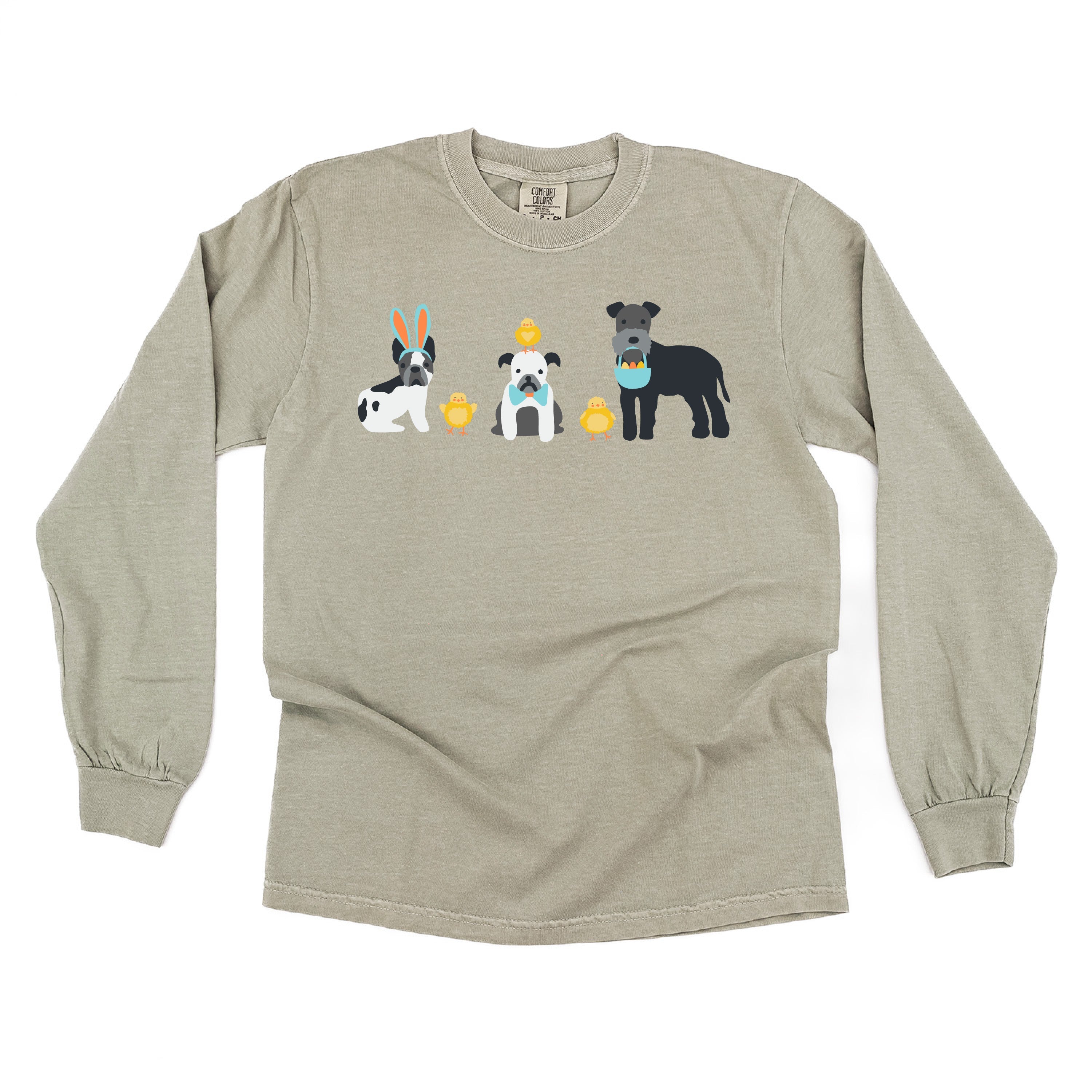 Easter Pups - LONG SLEEVE Comfort Colors Tee Little Mama Shirt Shop