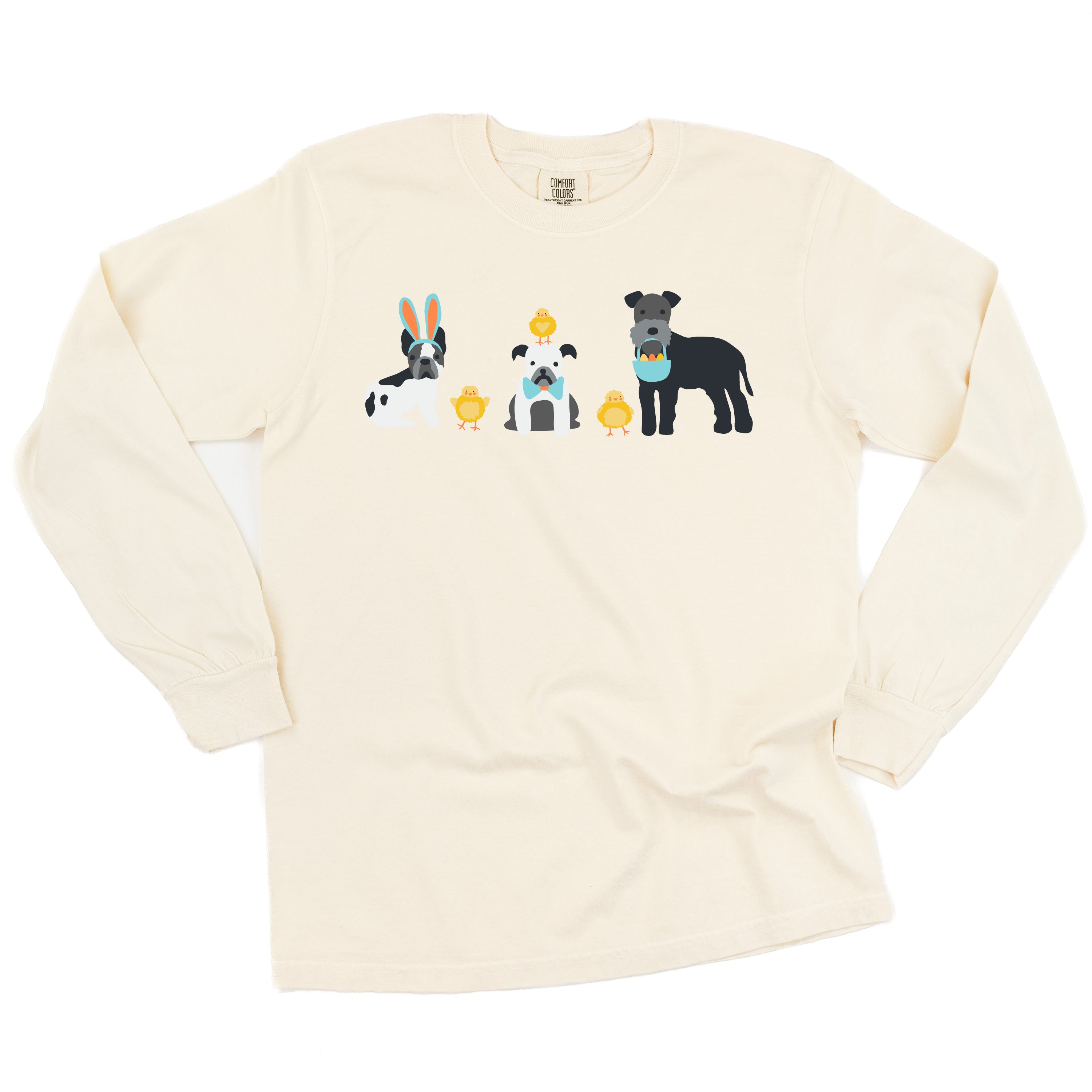 Easter Pups - LONG SLEEVE Comfort Colors Tee Little Mama Shirt Shop
