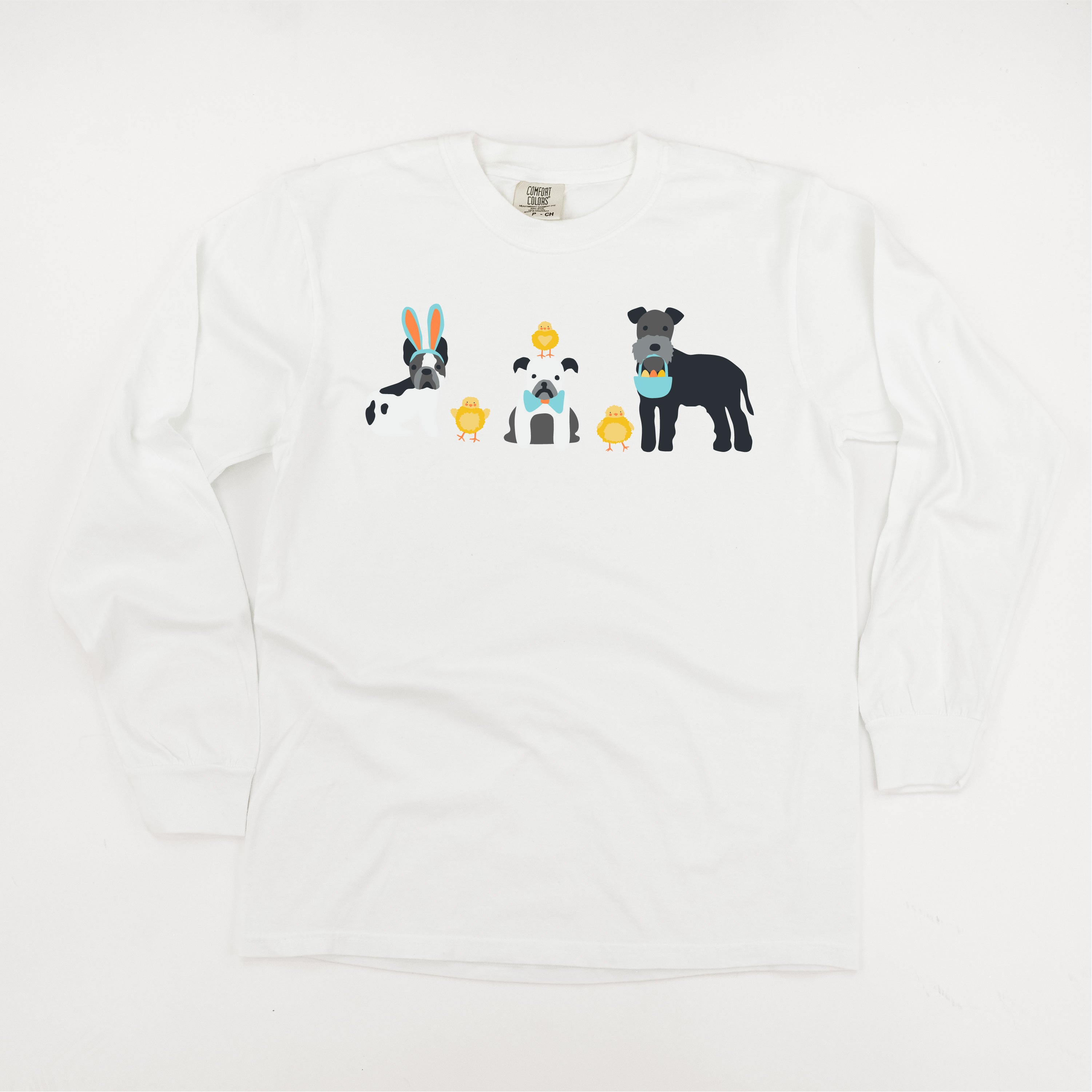 Easter Pups - LONG SLEEVE Comfort Colors Tee Little Mama Shirt Shop