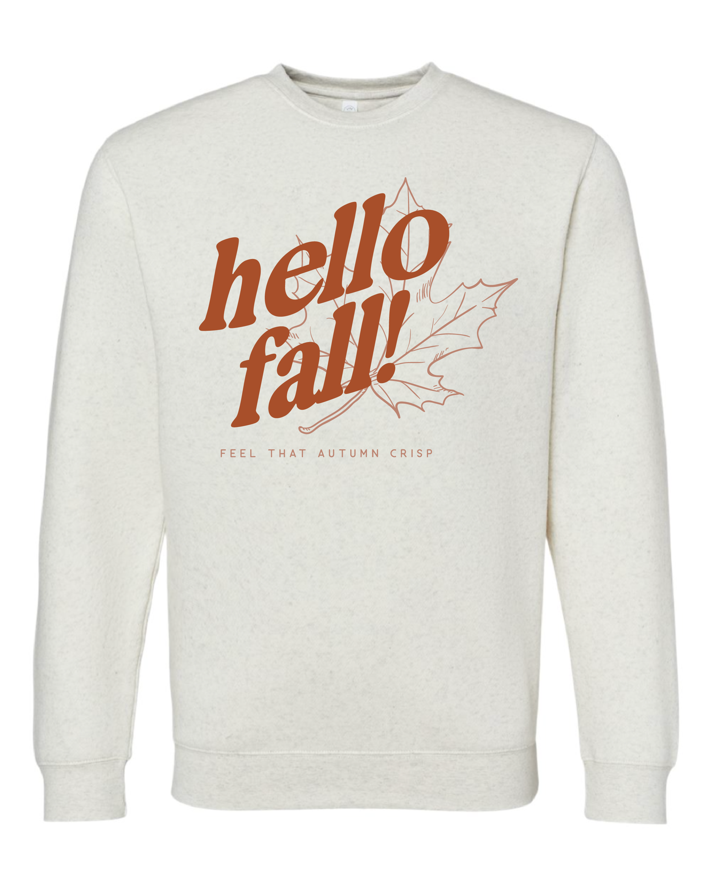 Hello Fall! - Natural Heather ELEVATED Fleece Little Mama Shirt Shop LLC