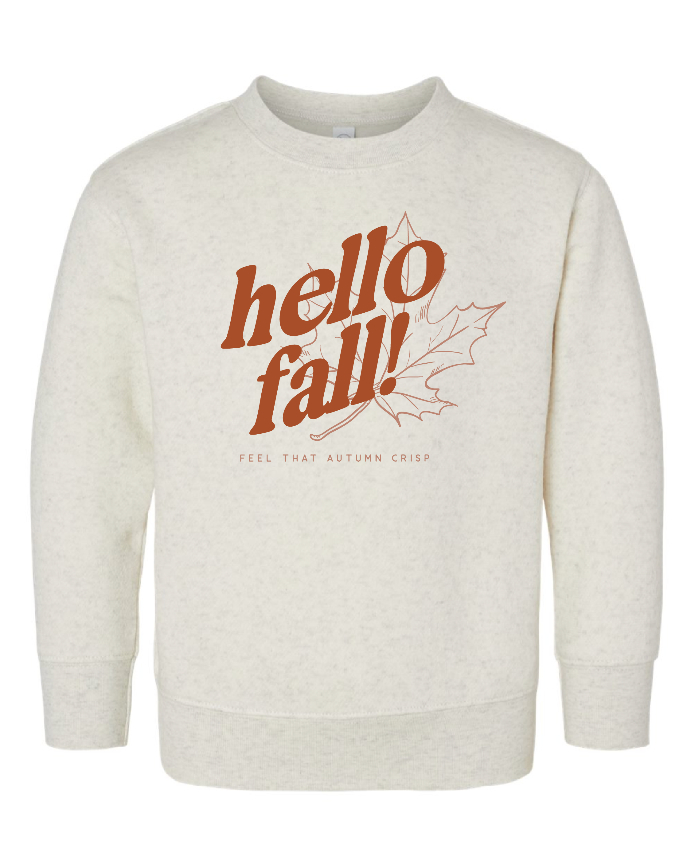 Hello Fall! - Natural Heather Child Sweater Little Mama Shirt Shop