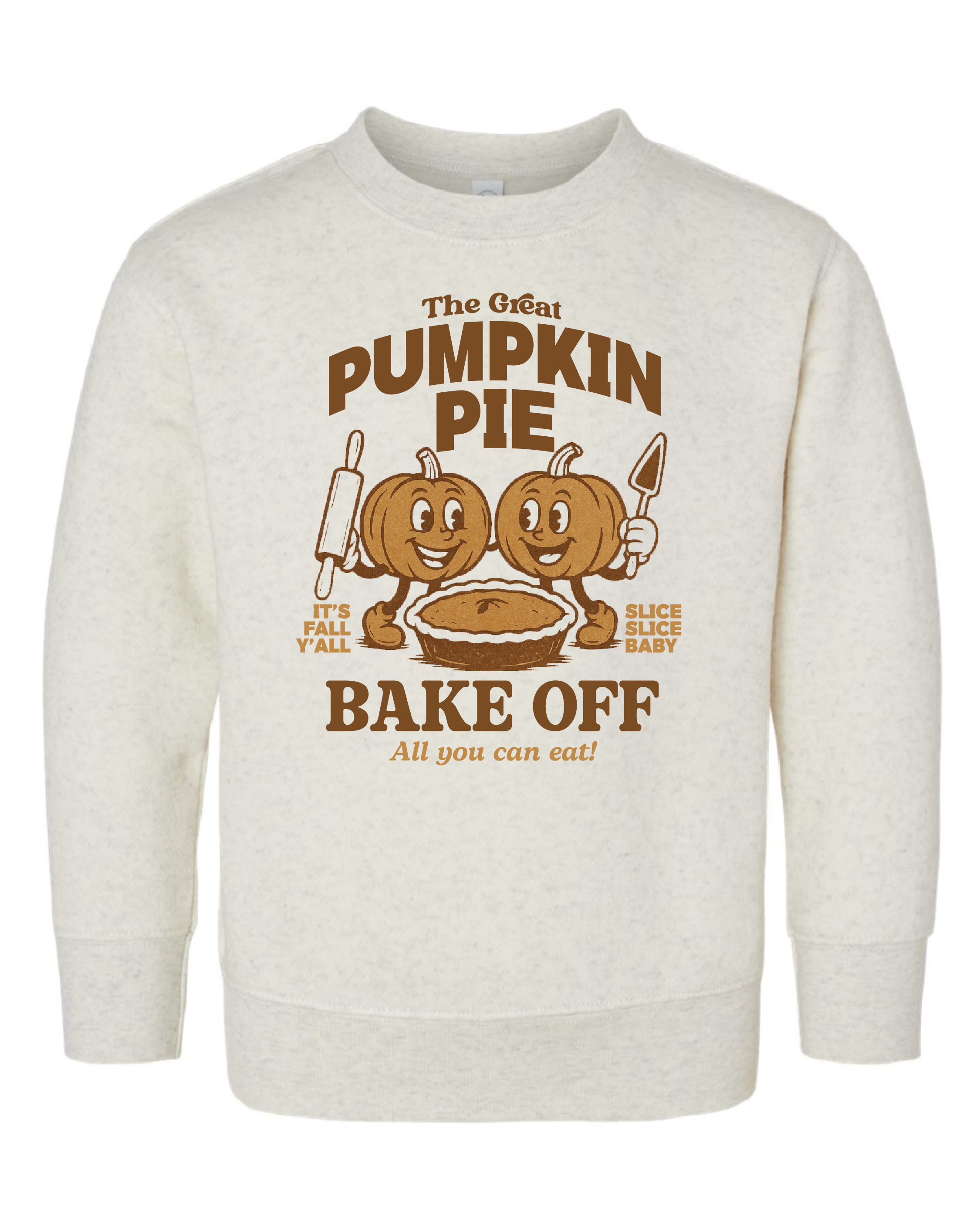 The Great Pumpkin Pie Bake-Off - Natural Heather Child Sweater Little Mama Shirt Shop