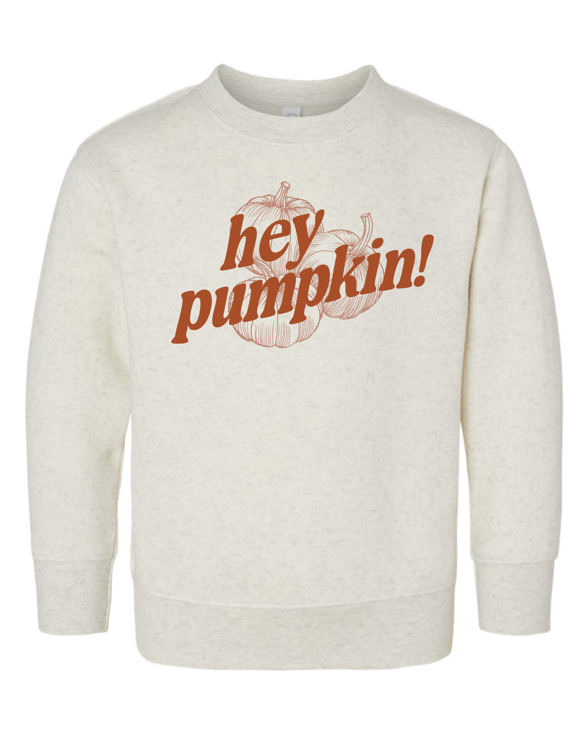 Hey Pumpkin! - Natural Heather Child Sweater Little Mama Shirt Shop