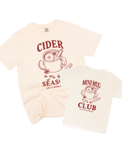 Cider Season / Mini Mug Club - Ivory/Natural w/ Maroon - Set of 2 Tees Little Mama Shirt Shop
