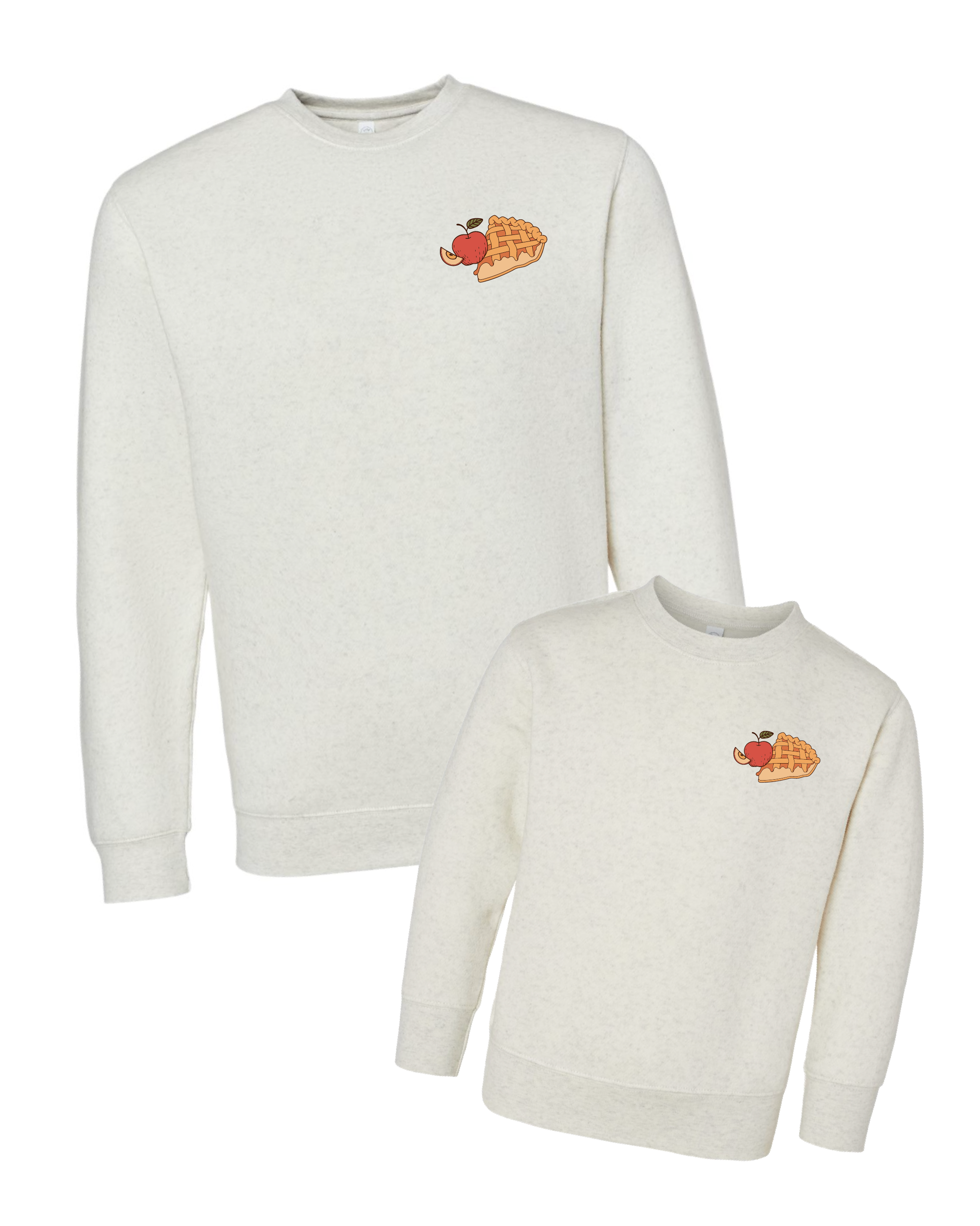 Homemade Apple Pie - Natural Heather - Set of 2 ELEVATED Fleece Sweaters Little Mama Shirt Shop
