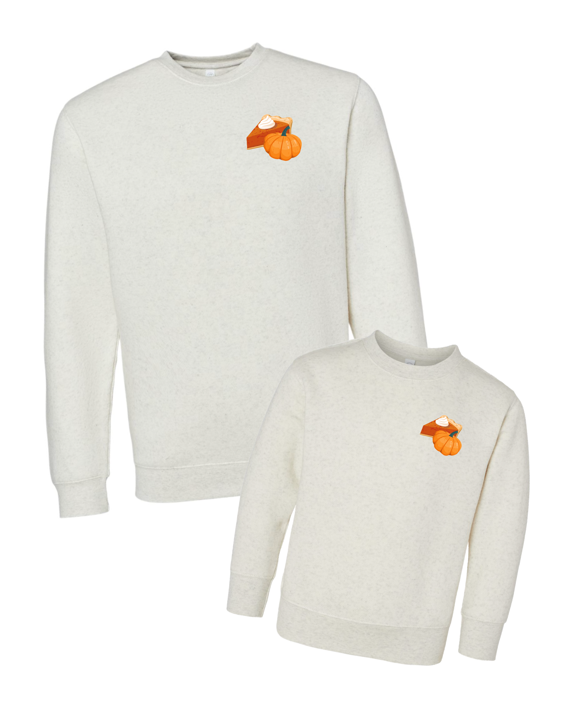 Homemade Pumpkin Pie - Natural Heather - Set of 2 ELEVATED Fleece Sweaters Little Mama Shirt Shop