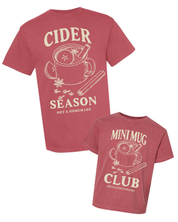 Cider Season / Mini Mug Club - Crimson w/ Cream - Set of 2 Comfort Colors Tees Little Mama Shirt Shop