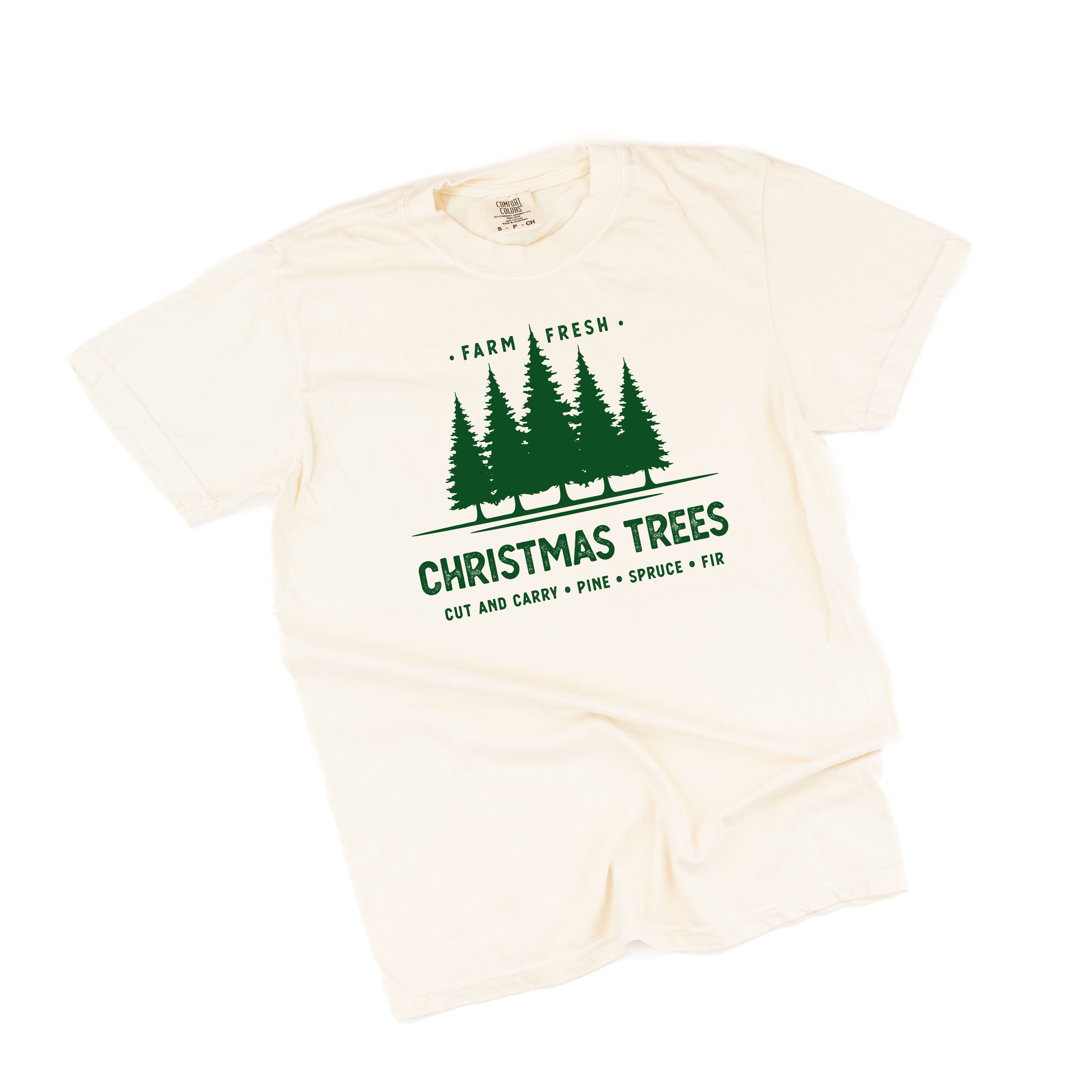 Farm Fresh Christmas Trees - Comfort Colors Tee Little Mama Shirt Shop