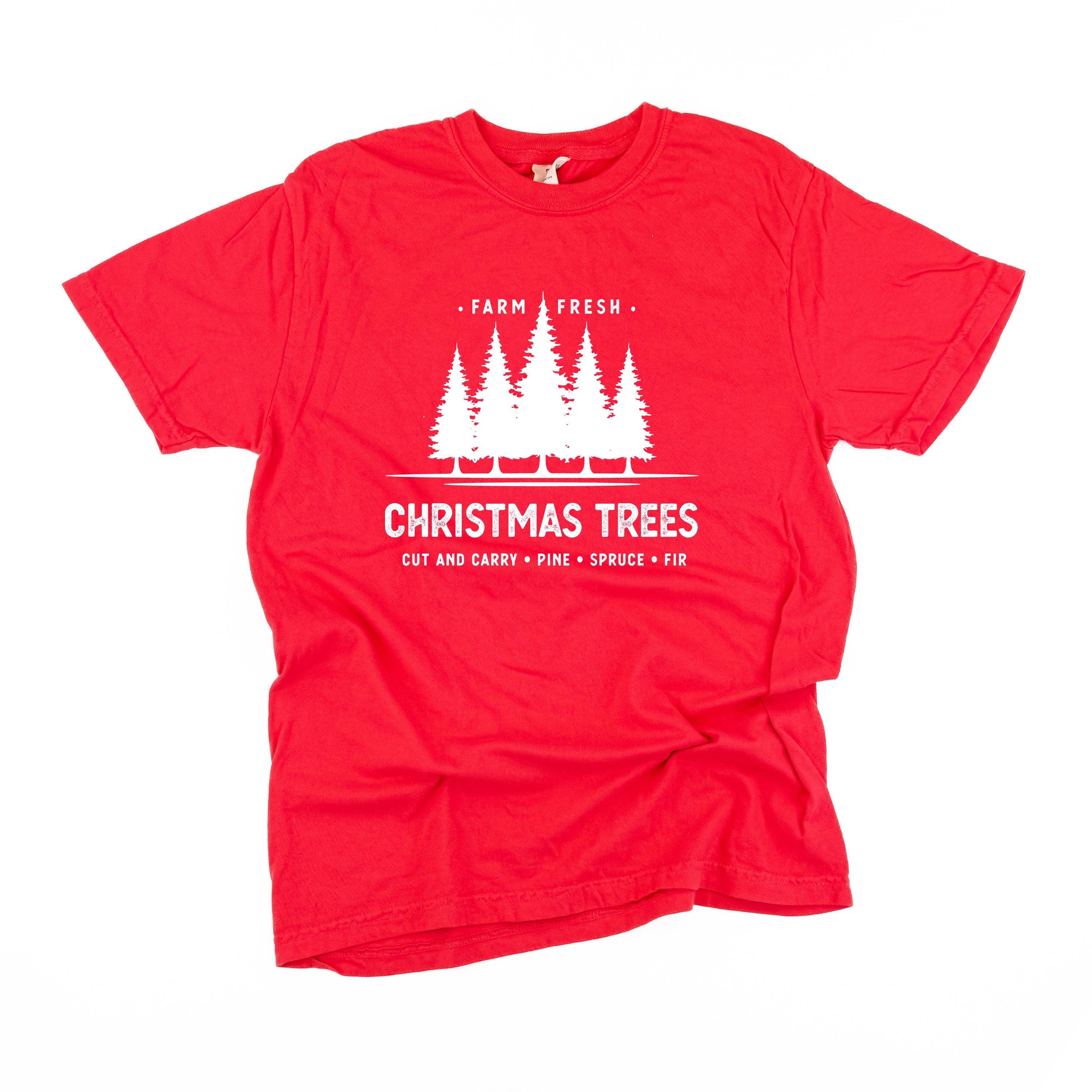 Farm Fresh Christmas Trees - Comfort Colors Tee Little Mama Shirt Shop