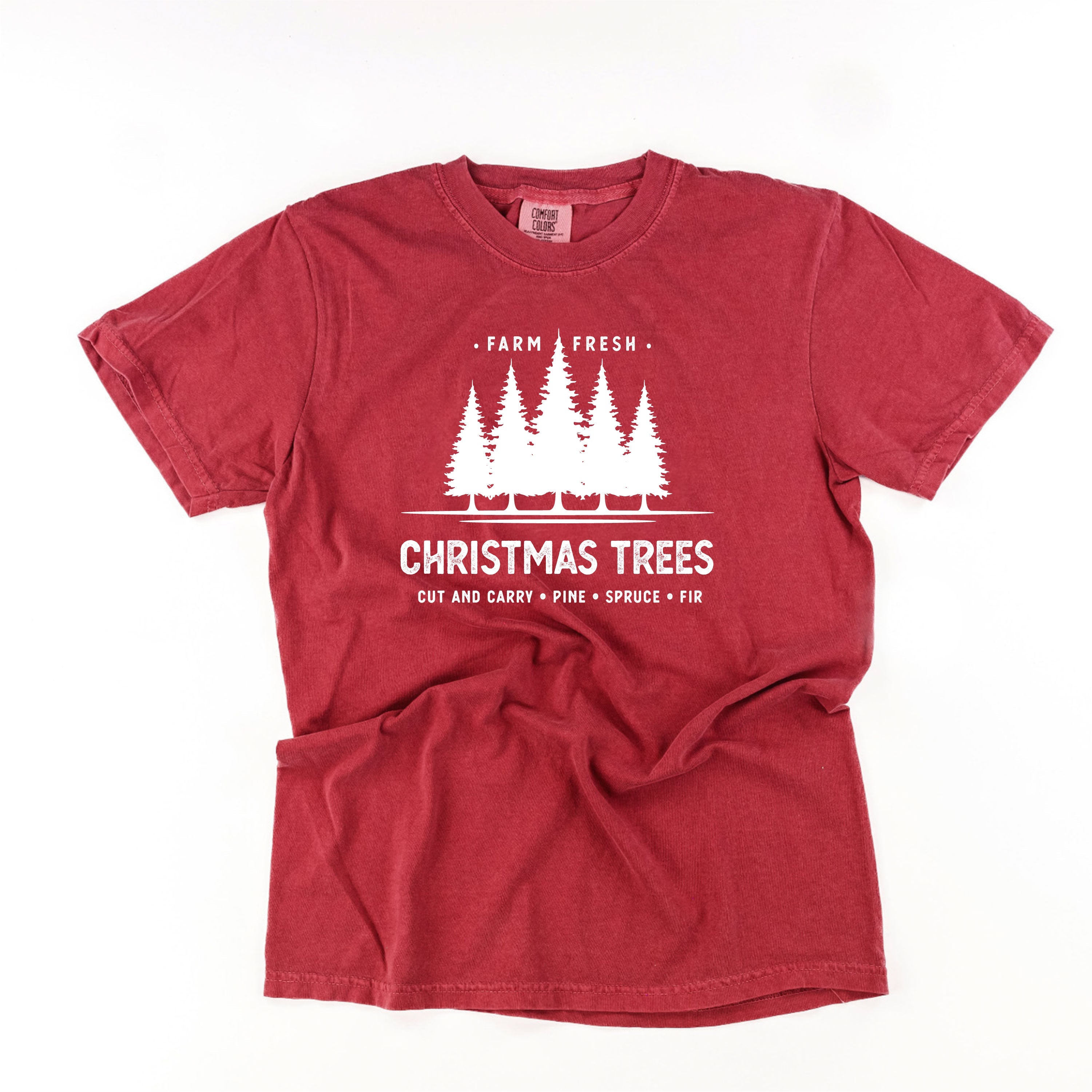 Farm Fresh Christmas Trees - Comfort Colors Tee Little Mama Shirt Shop