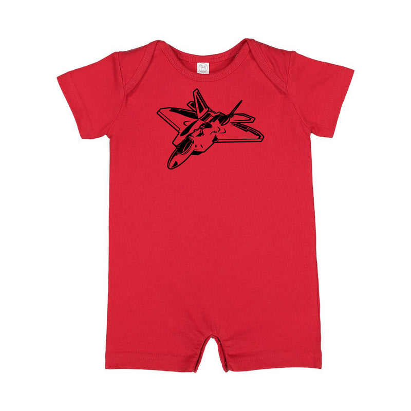 FIGHTER JET - Minimalist Design - Short Sleeve / Shorts - One Piece Baby Romper