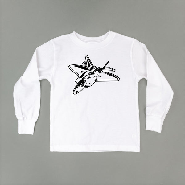 FIGHTER JET - Minimalist Design - Long Sleeve Child Shirt