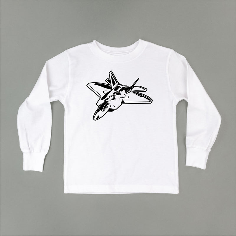 FIGHTER JET - Minimalist Design - Long Sleeve Child Shirt