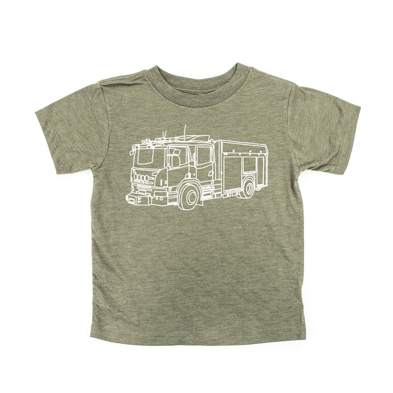 FIRE TRUCK - Minimalist Design - Short Sleeve Child Shirt