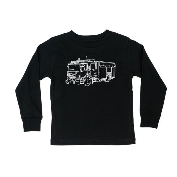 FIRE TRUCK - Minimalist Design - Long Sleeve Child Shirt