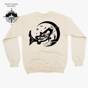 Fishing Compass - Fishing Scene (pf&b) - BASIC Fleece Little Mama Shirt Shop LLC