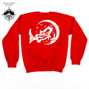 Fishing Compass - Fishing Scene (pf&b) - BASIC Fleece Little Mama Shirt Shop LLC