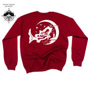 Fishing Compass - Fishing Scene (pf&b) - BASIC Fleece Little Mama Shirt Shop LLC