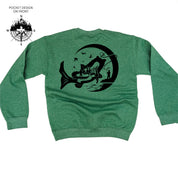 Fishing Compass - Fishing Scene (pf&b) - BASIC Fleece Little Mama Shirt Shop LLC